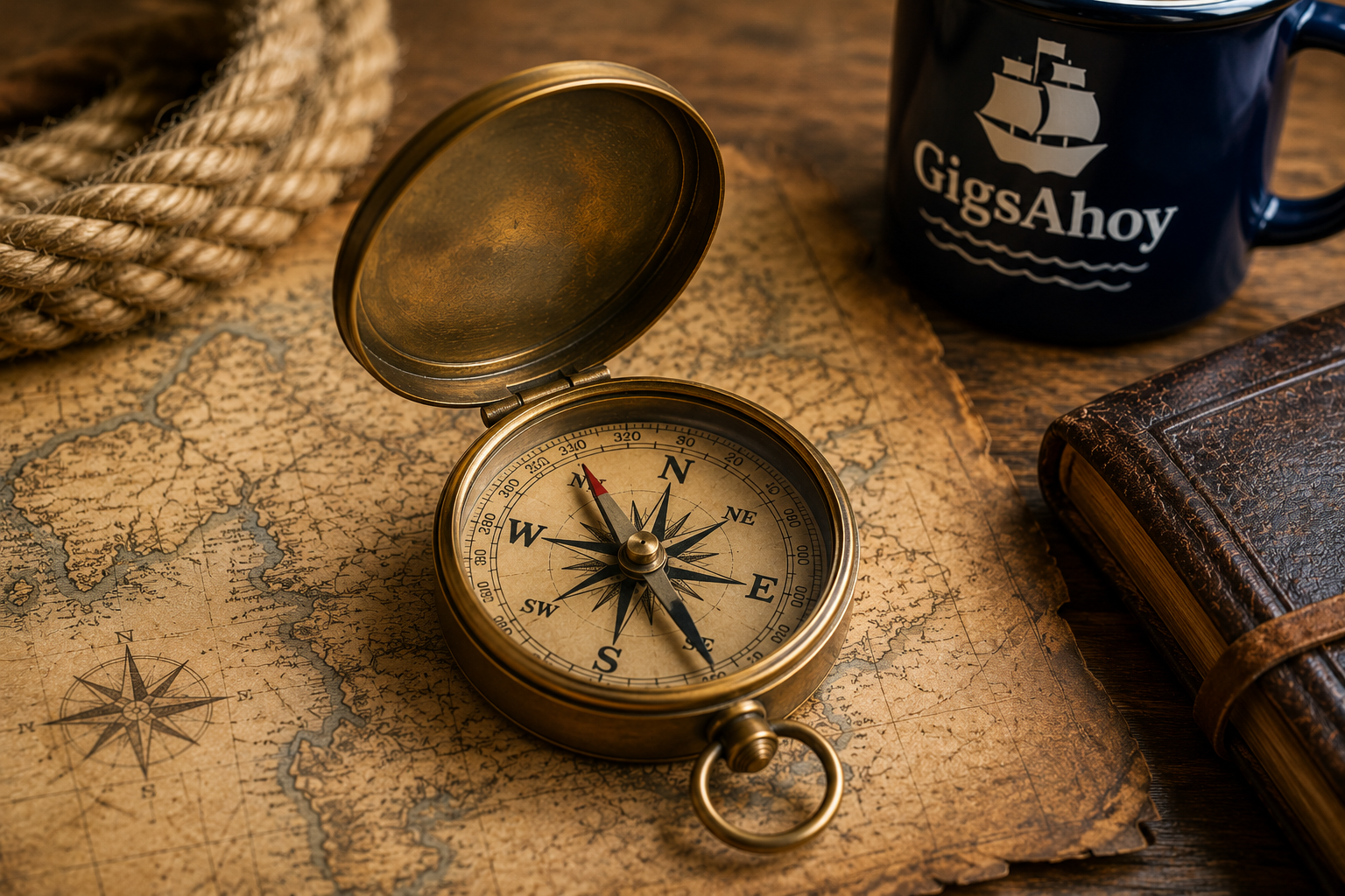 Vintage compass representing trustworthy direction